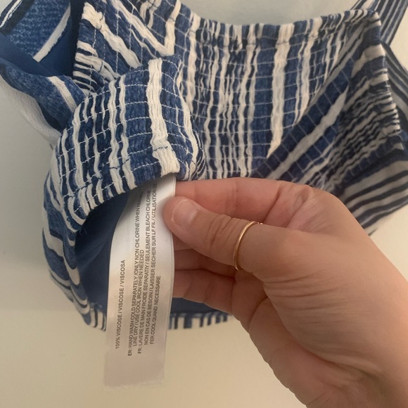 band of gypsies stripe crop top blue and white size large - Picture 5 of 10